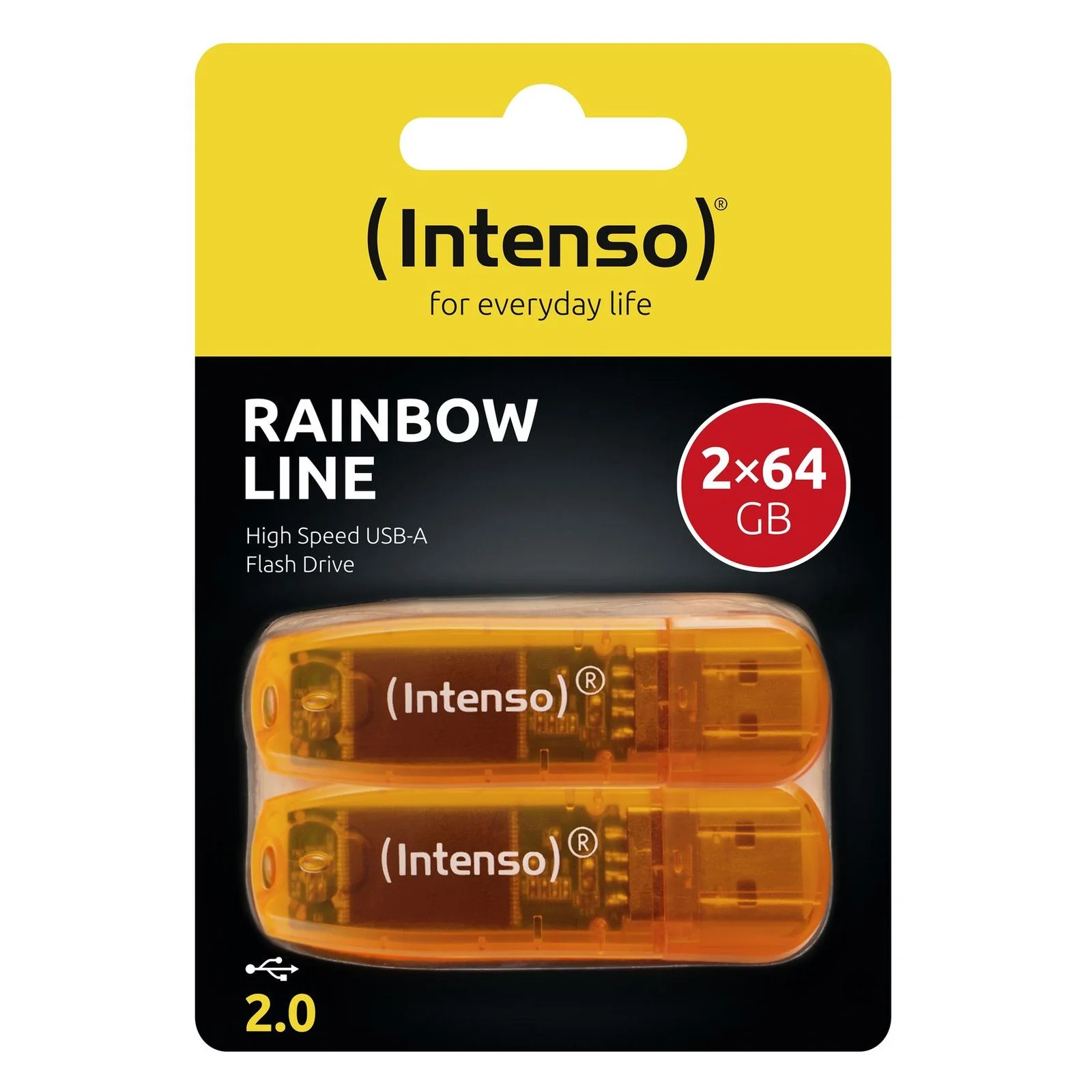 Intenso Rainbow Line 64GB USB-Stick 2er-Pack USB-Typ-A 2.0 Orange - Image 2