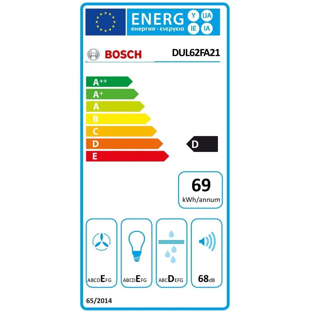 Bosch Serie 2 DUL62FA21 Dunstabzugshaube Wandmontiert Weiß 250 m³/h D - Image 5