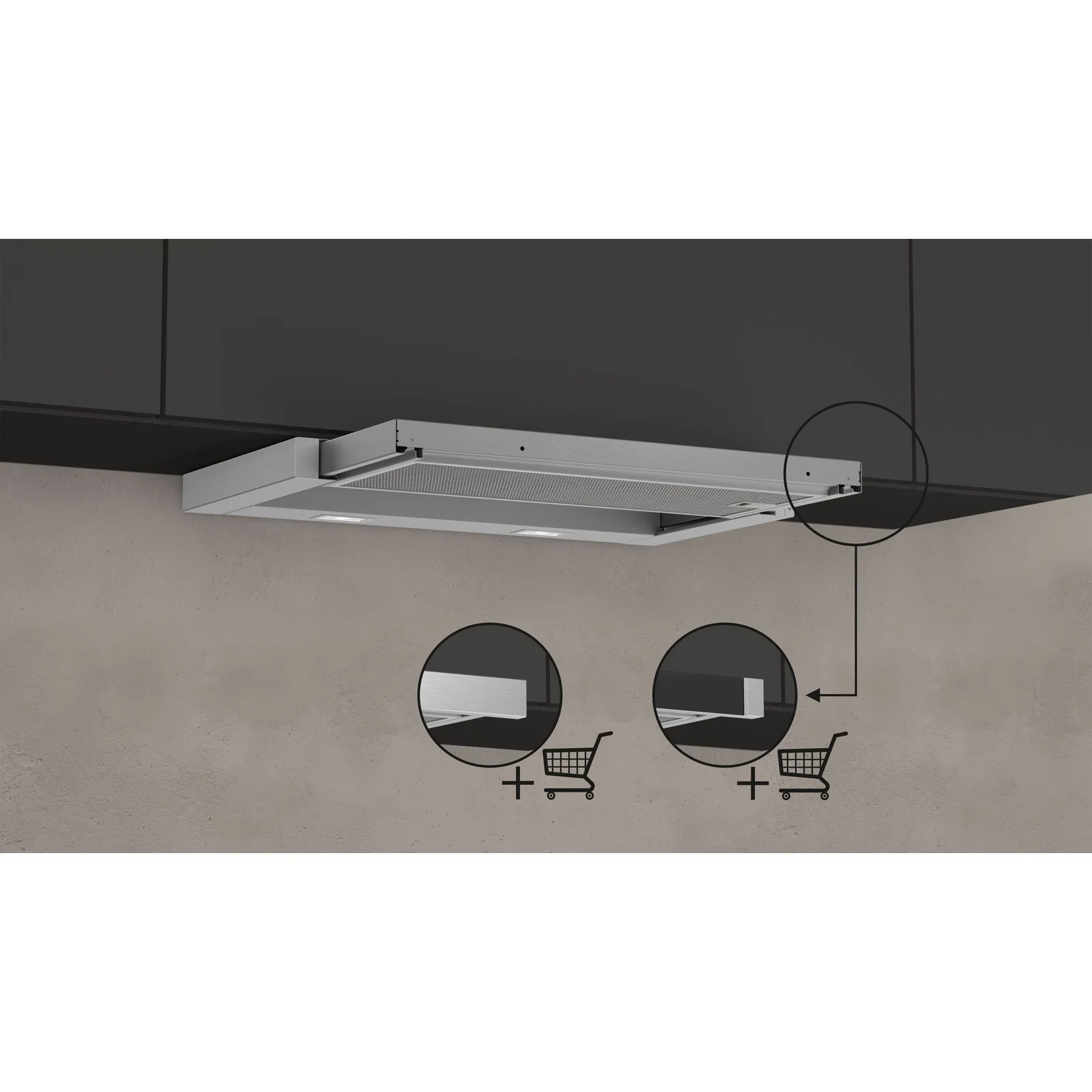 Neff D46ED22X1 Dunstabzugshaube Halb eingebaut (Pullout) Edelstahl 271 m³/h A - Image 2