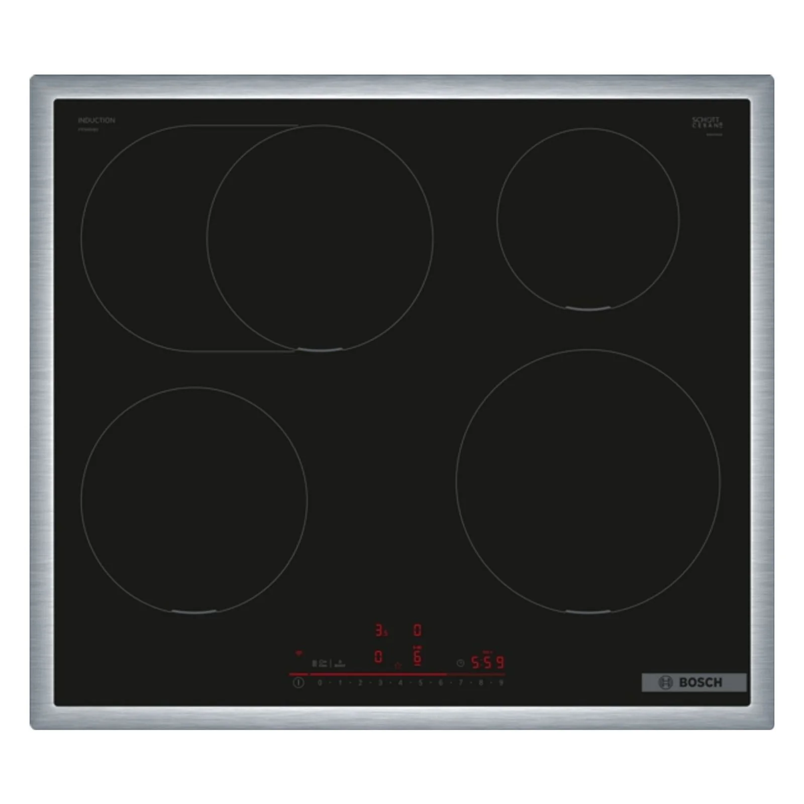 Bosch Serie 6 PIF645HB1E Kochfeld Schwarz 60 cm Zonen-Induktionskochfeld 4 Zone(n)