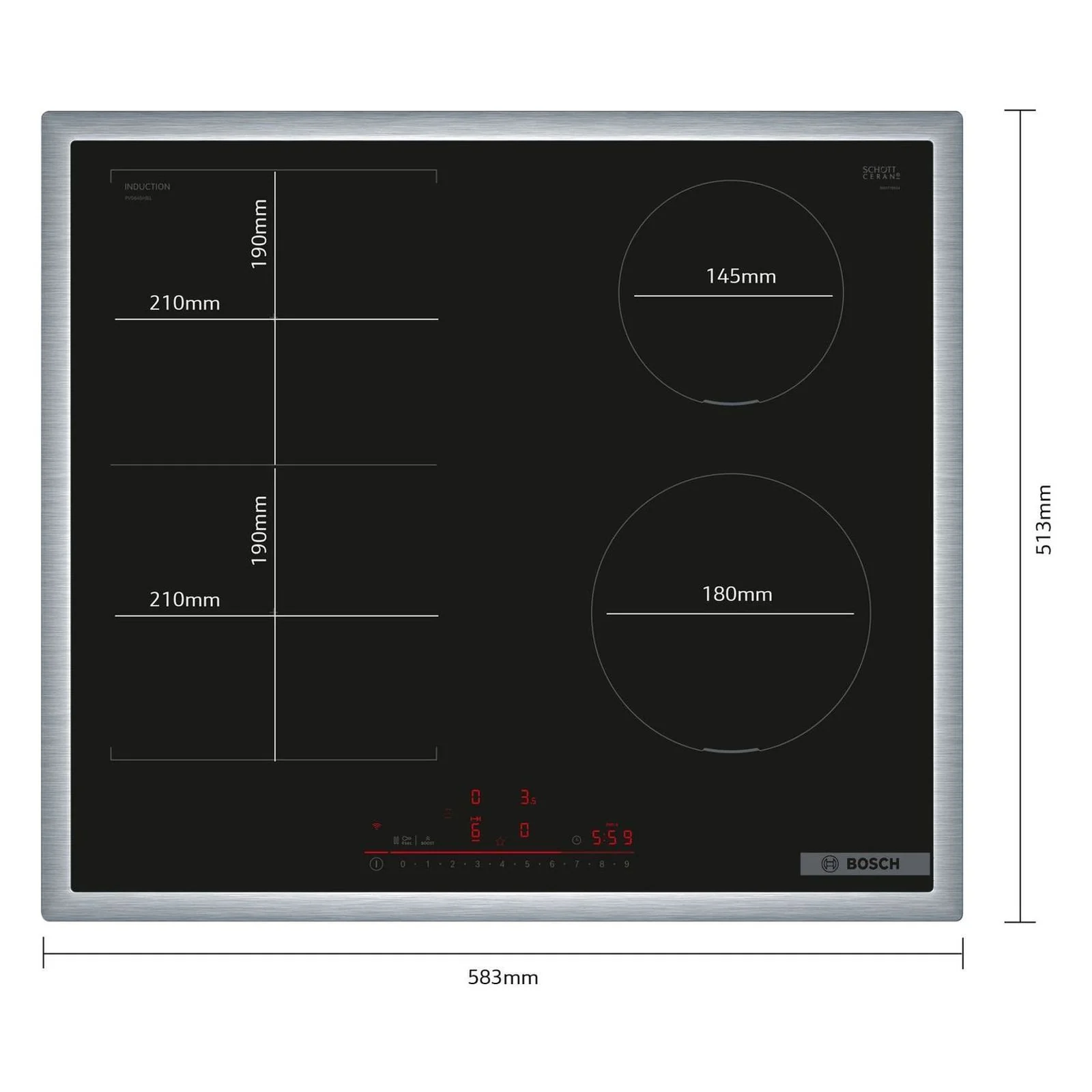 Bosch Serie 6 PVS645HB1E Induktionskochfeld integriert 60cm 4 Zonen Schwarz - Image 5