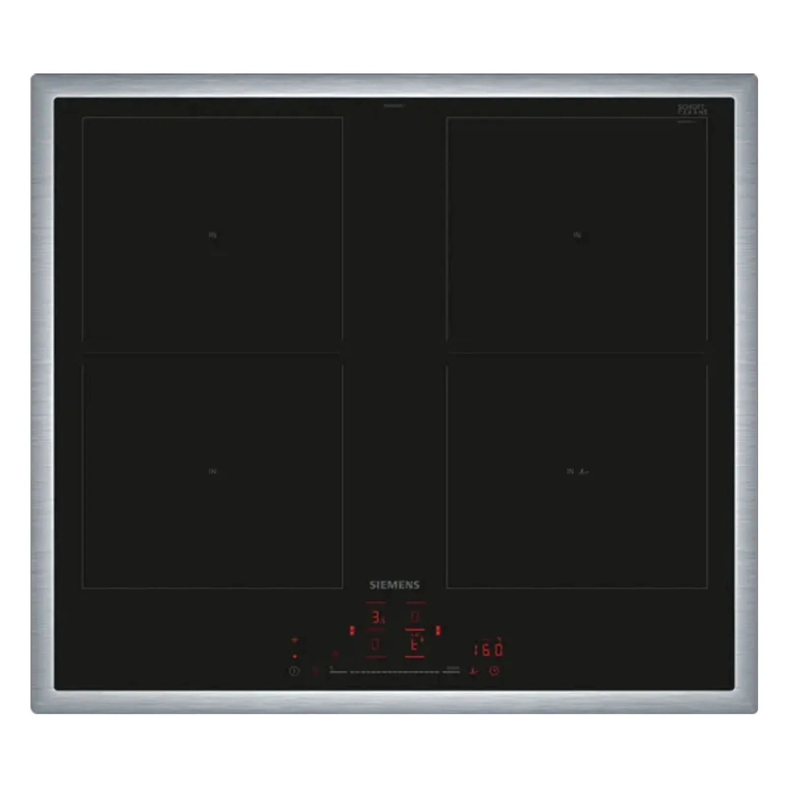 Siemens iQ500 ED645HQC1E Induktionskochfeld integriert 60cm 4 Zonen Schwarz, Edelstahl