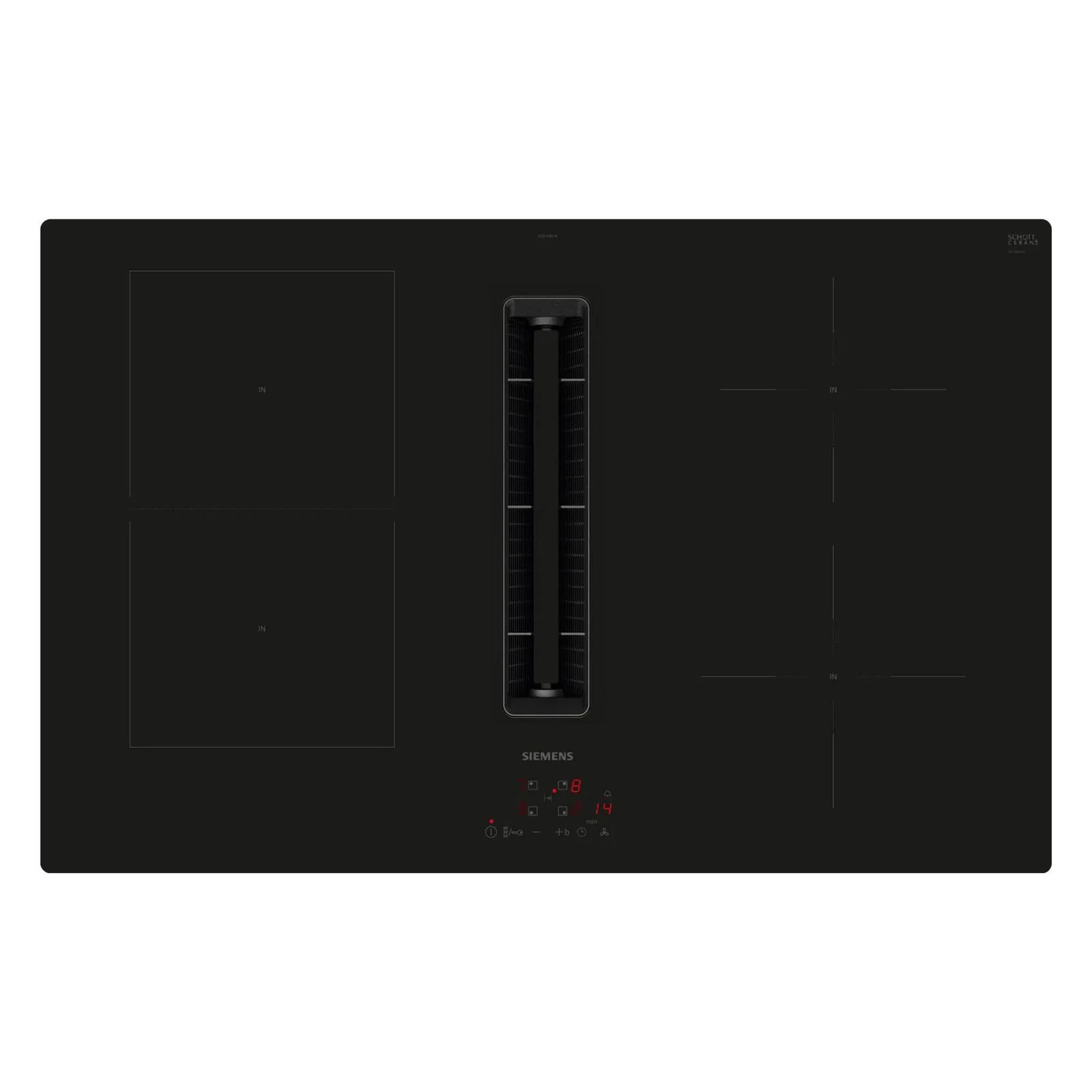 Siemens iQ300 ED811BGA6 (ED811BS16E+HZ9VDSB4) Induktionskochfeld mit Dunstabzug integriert 80cm