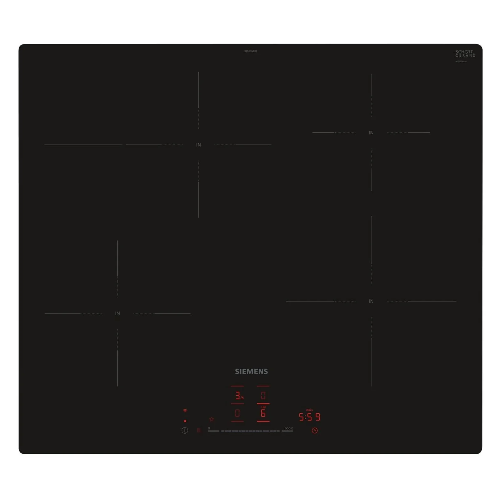 Siemens iQ300 EH601HFB1E Induktionskochfeld Integriert 60 cm Schwarz