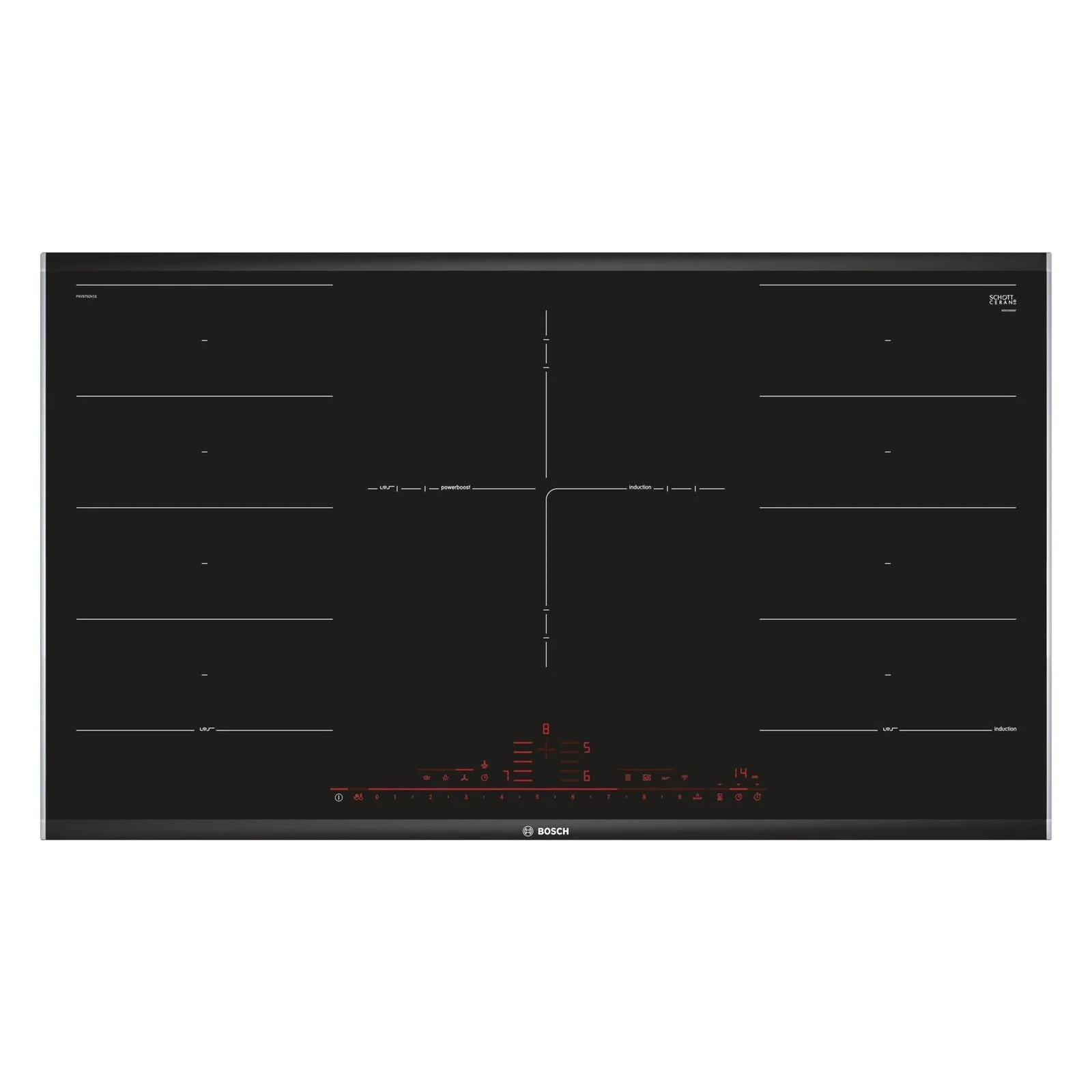 Bosch Serie 8 PXV975DV1E Induktionskochfeld Integriert 5 Zonen 90 cm Schwarz