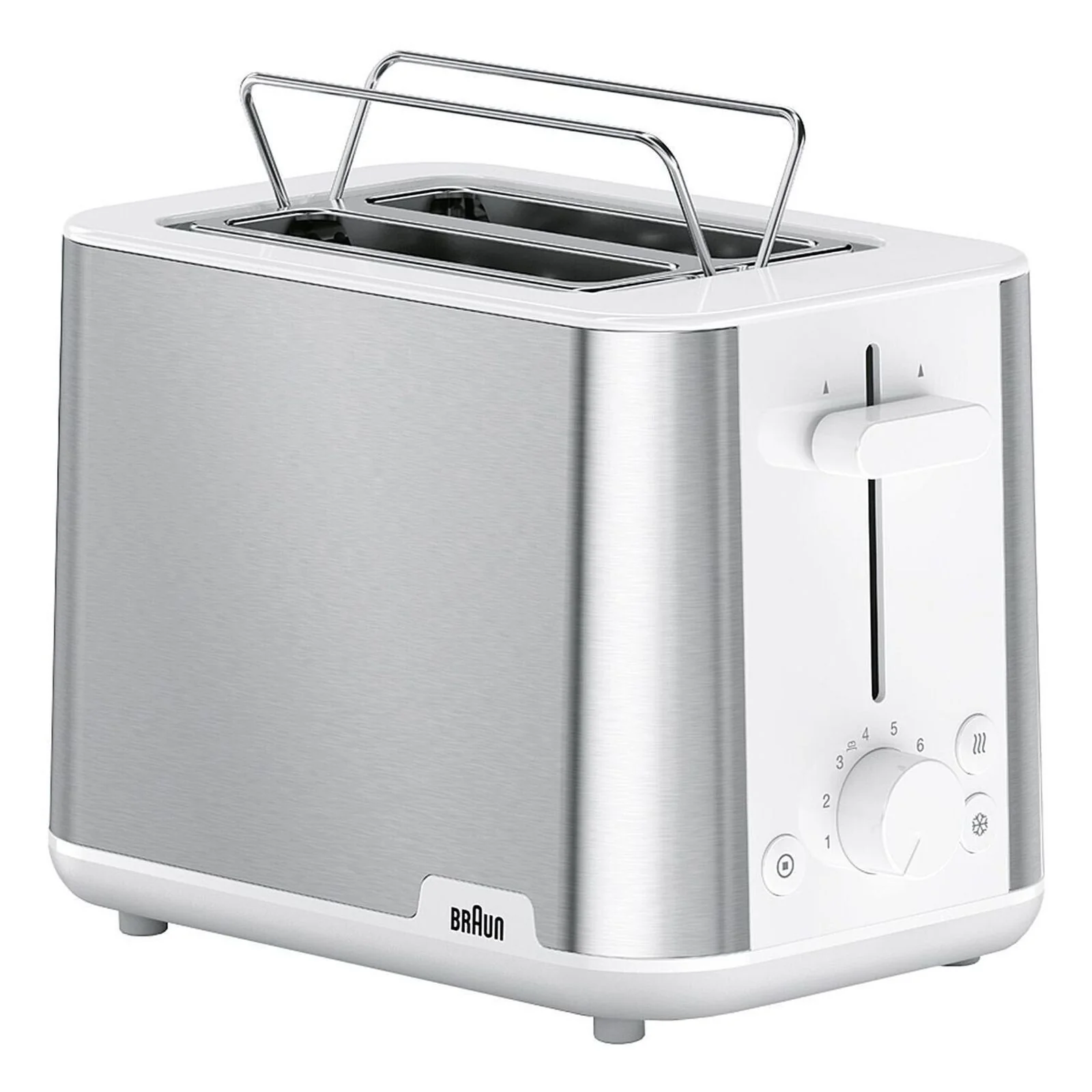 Braun PurShine HT 1510 WH 2 Scheiben Toaster 900 W Edelstahl, Weiß