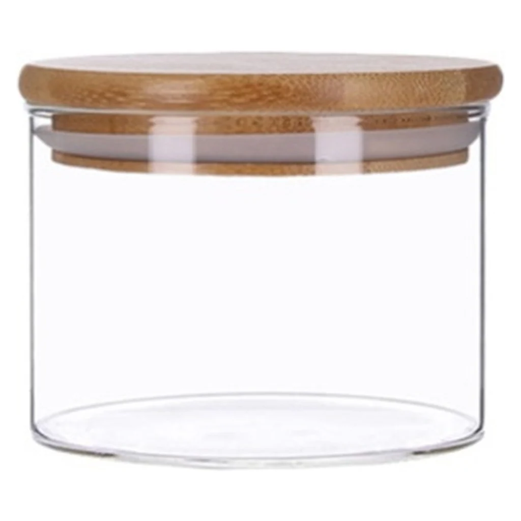TP 4er Set Vorratsglas mit Bambusdeckel und 8 Kreidetafel- Sticker (4 x 350ml) - Image 4
