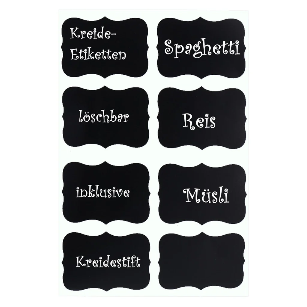 TP 4er Set Vorratsglas mit Bambusdeckel und 8 Kreidetafel- Sticker (4 x 350ml) - Image 6