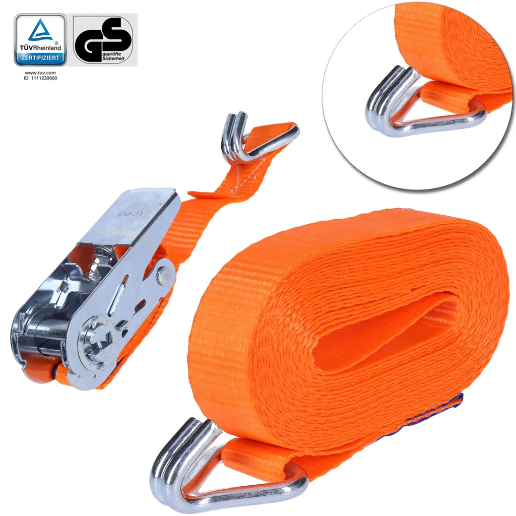TP 4x Spanngurt, Zurrgurt zur Ladungssicherung 2- 25mm Gurtbreite, 0,8T (800 Kg) mit Spitzhaken - 6m - Image 3