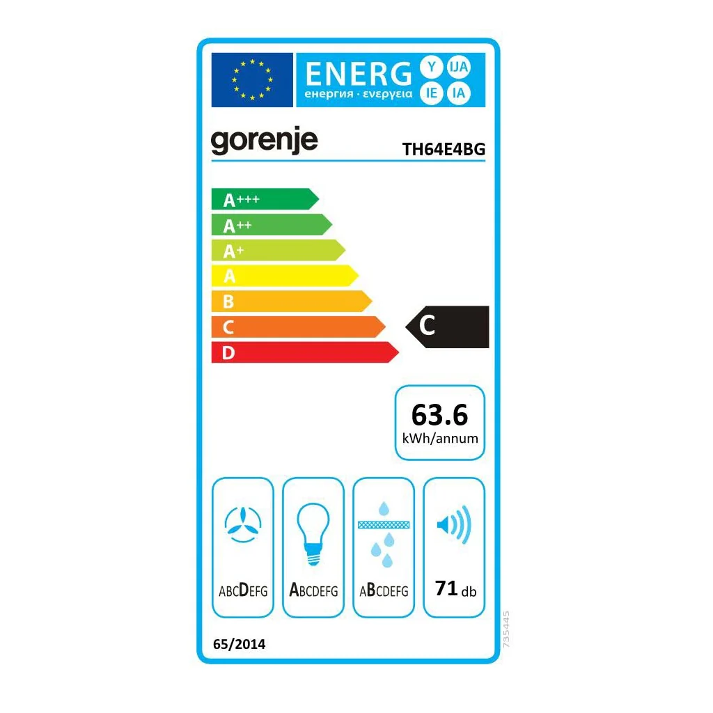 Gorenje Flachschirmhaube 60cm,TouchControl TH 64E4BG schwarz - Image 6