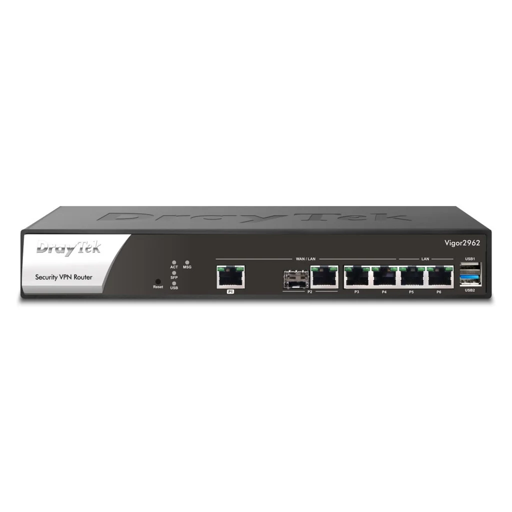 Draytek Vigor 2962 Kabelrouter 2.5 Gigabit Ethernet Schwarz, Weiß