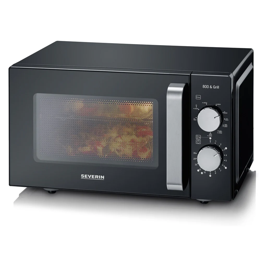 Severin MW 7762 Mikrowelle 20 l 800 W Schwarz, Edelstahl - Image 2
