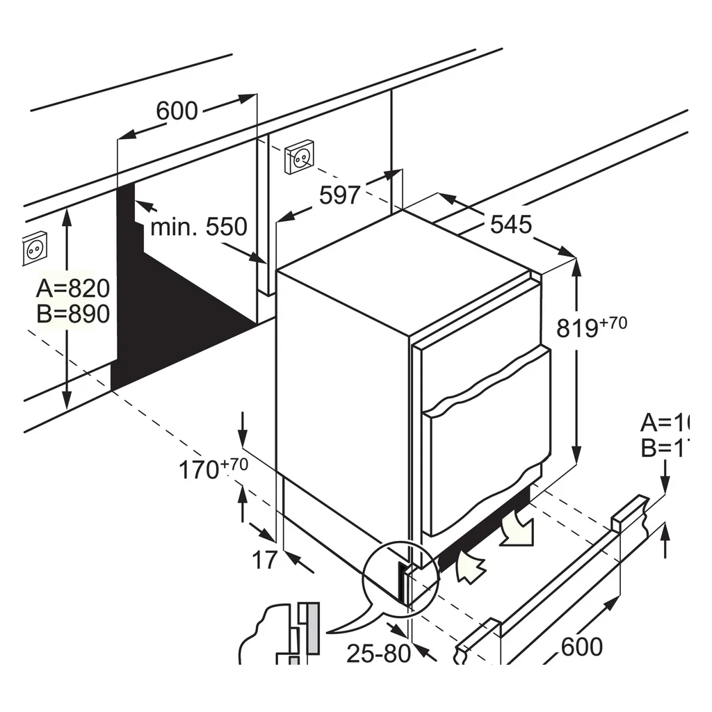 AEG OSF6I82EF Unterbau-Kühlschrank mit Gefrierfach integrierbar 111 l E in weiß - Image 3