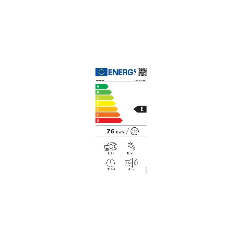 Siemens iQ300 SR63HX74KE Geschirrspüler vollintegrierbar 45cm 10 Maßgedecke E - Image 7