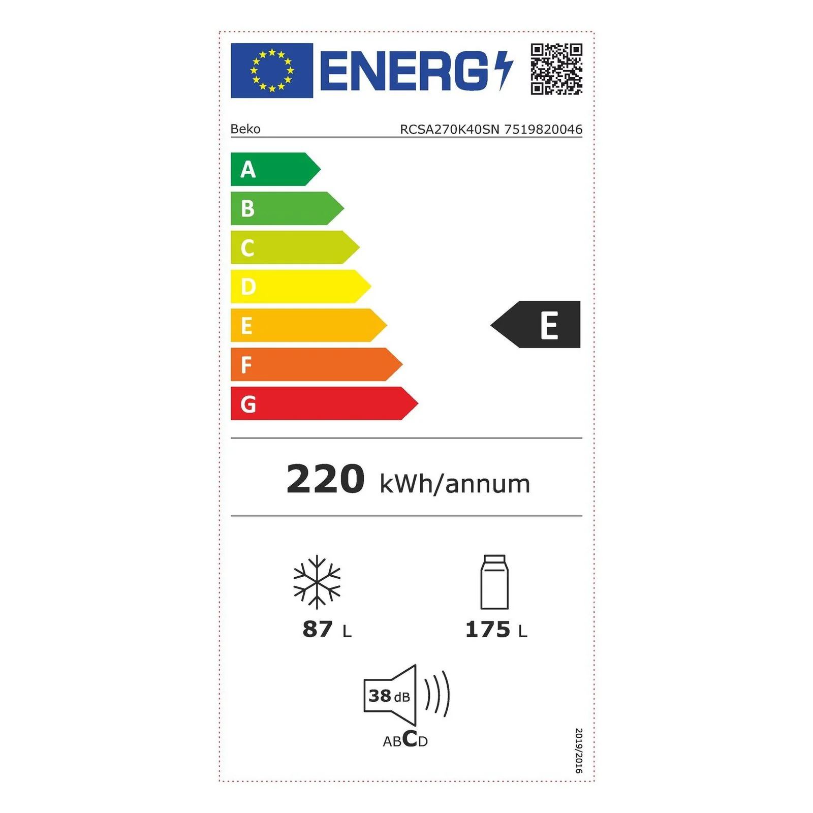 Beko RCSA270K40SN Kühl- und Gefrierkombination Freistehend 262 l E Edelstahl - Image 3