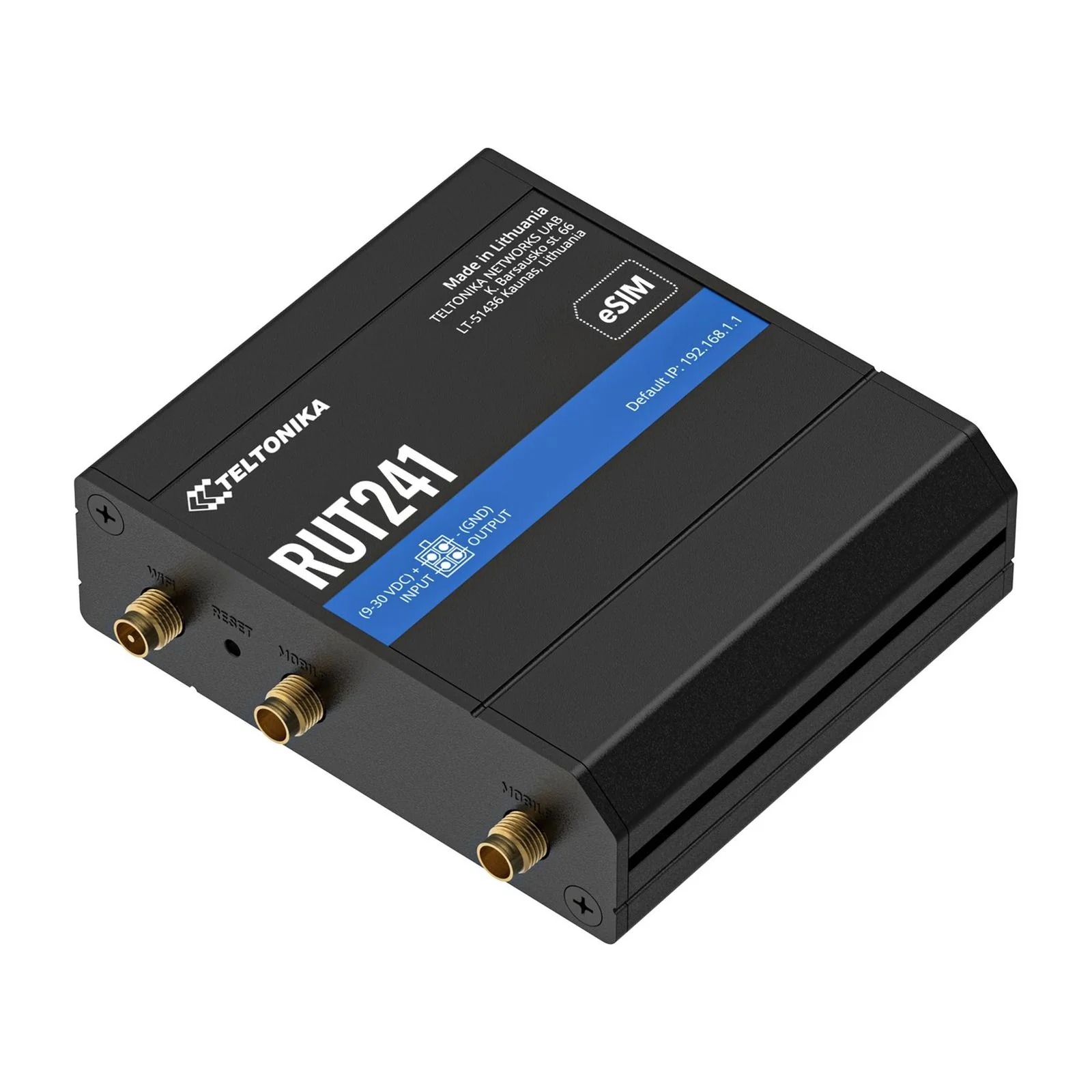Teltonika RUT241 eSIM | Industrieller 4G-LTE- Router | Cat 4, 2x RJ45 100Mb/s, eSIM Router für - Image 2