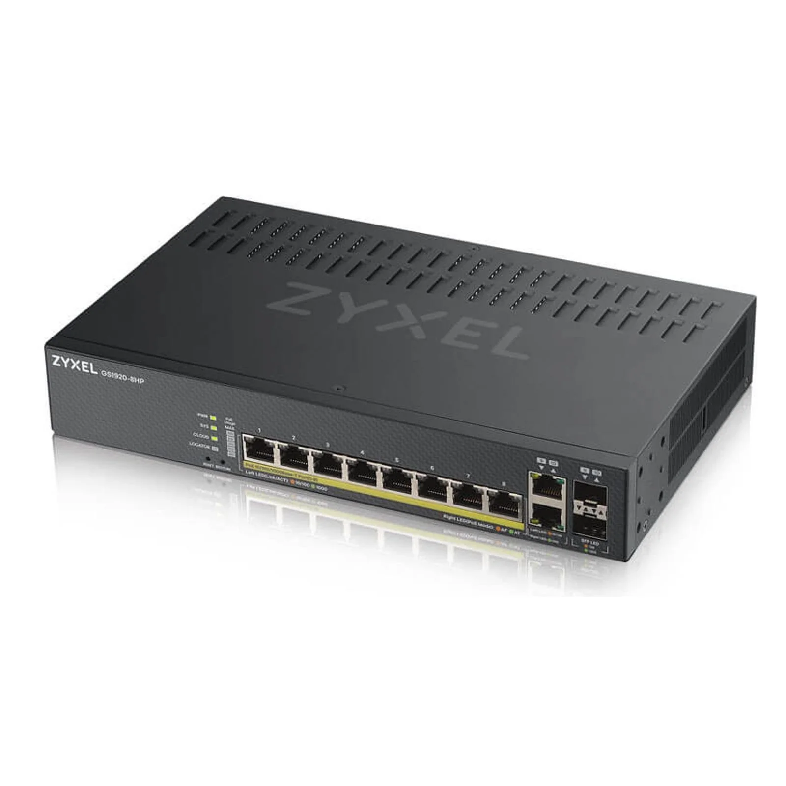 Zyxel GS1920-8HPV2 Managed Gigabit Ethernet (10/100/1000) Power over Ethernet (PoE) Schwarz - Image 4