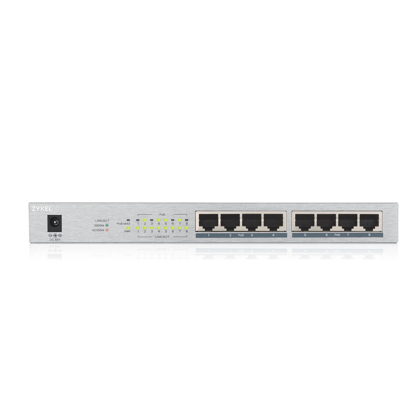 Zyxel GS1008HP Unmanaged Gigabit Ethernet (10/100/1000) Power over Ethernet (PoE) Grau - Image 3
