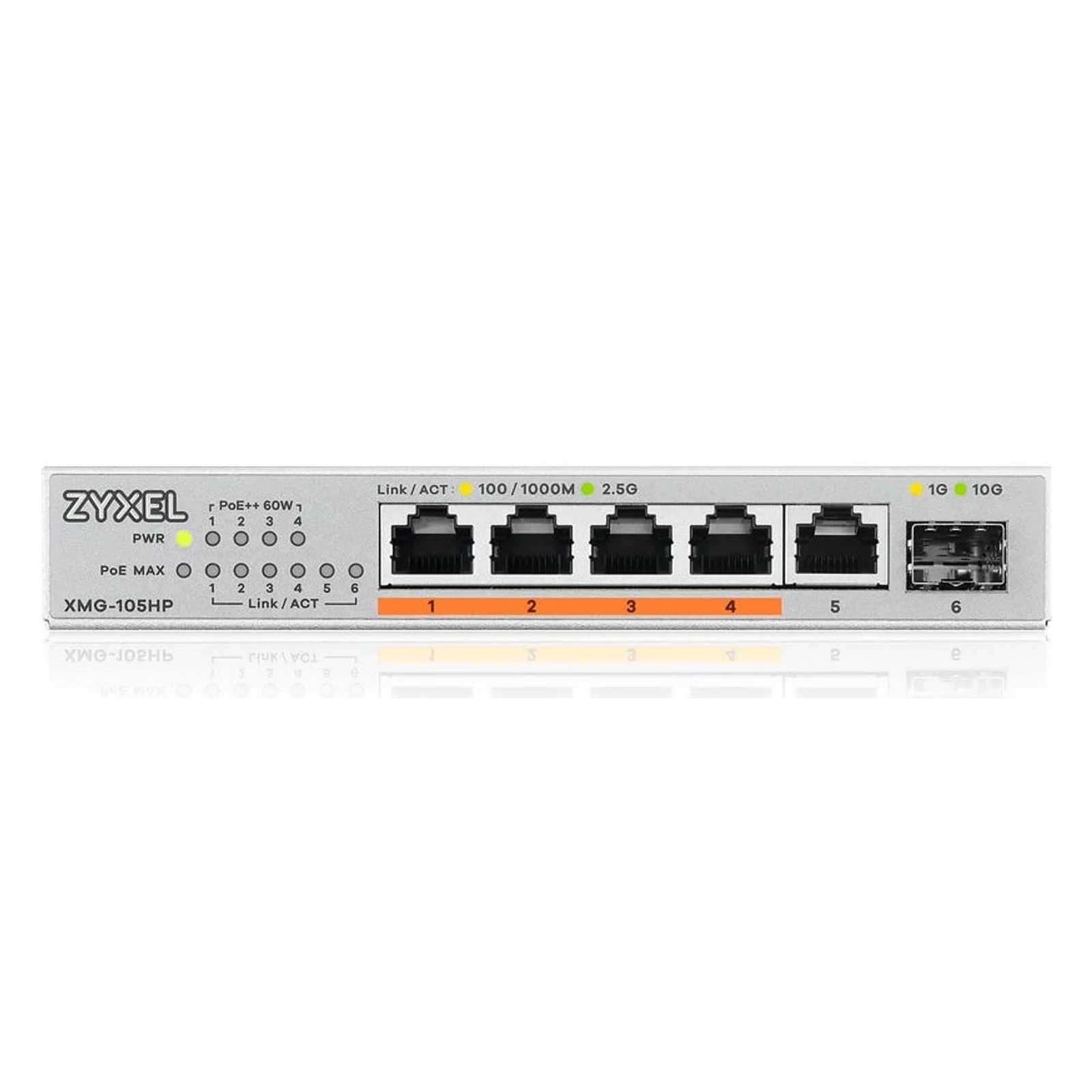 Zyxel XMG-105HP Unmanaged 2.5G Ethernet (100/1000/2500) Power over Ethernet (PoE) Silber - Image 3
