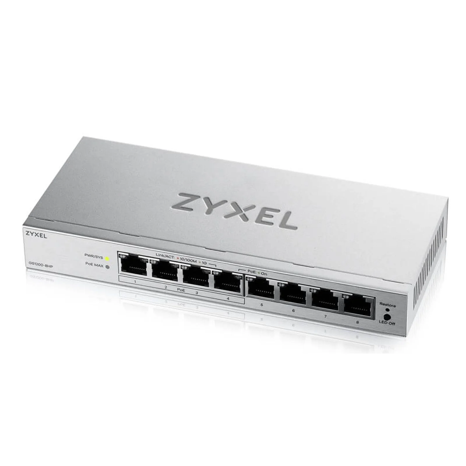 Zyxel GS1200-8HPV3 Managed L2 Gigabit Ethernet (10/100/1000) Power over Ethernet (PoE) Desktop