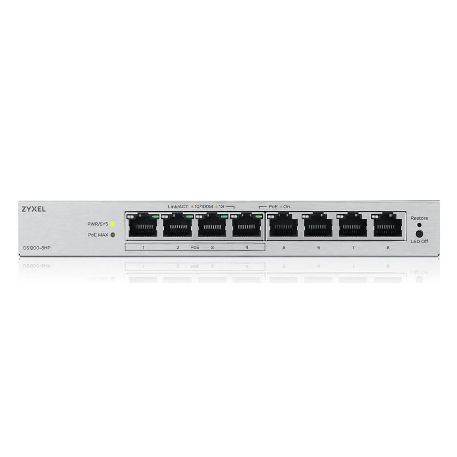 Zyxel GS1200-8HPV3 Managed L2 Gigabit Ethernet (10/100/1000) Power over Ethernet (PoE) Desktop - Image 3