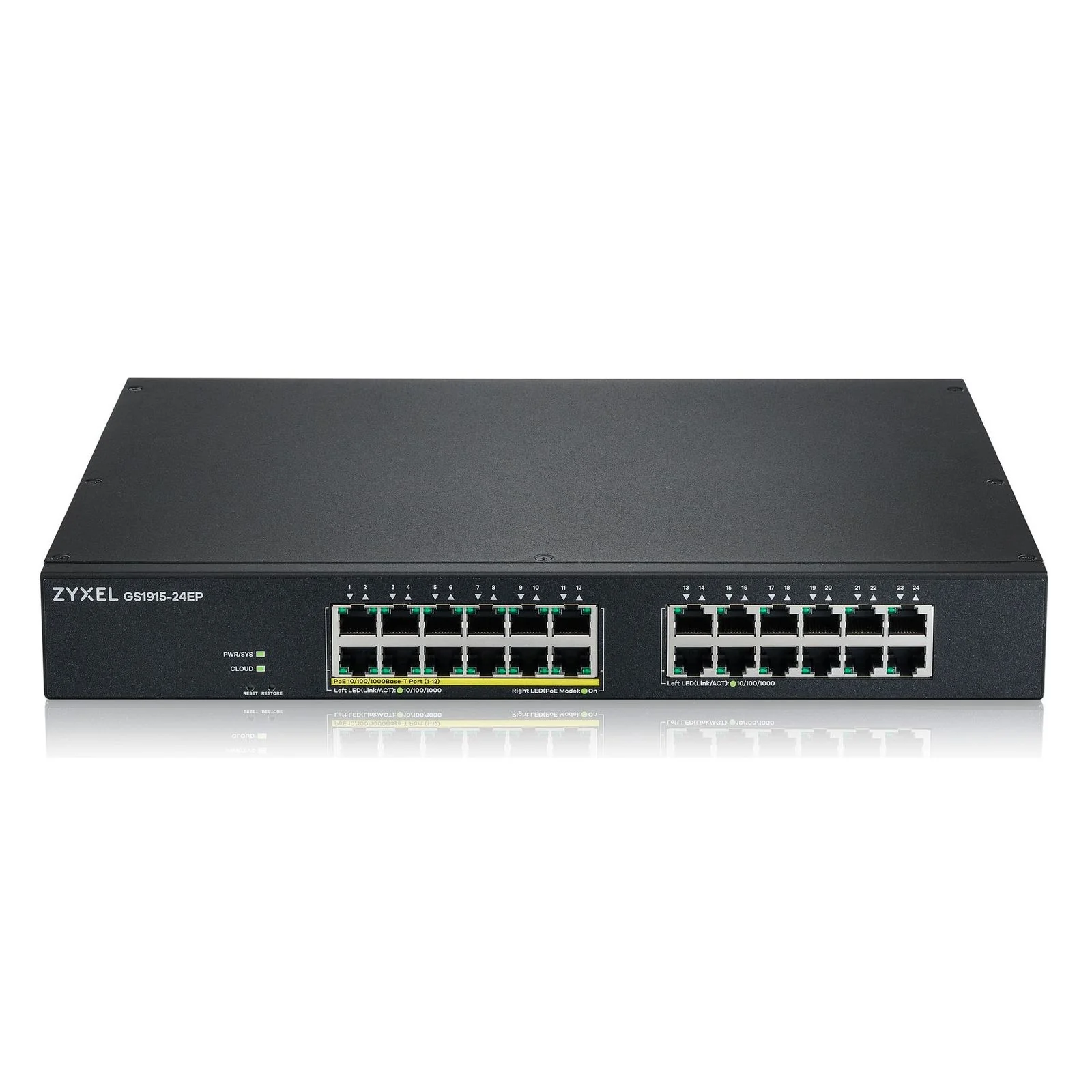 Zyxel GS1915-24EP Managed L2 Gigabit Ethernet (10/100/1000) Power over Ethernet (PoE) 1U Schwarz - Image 2