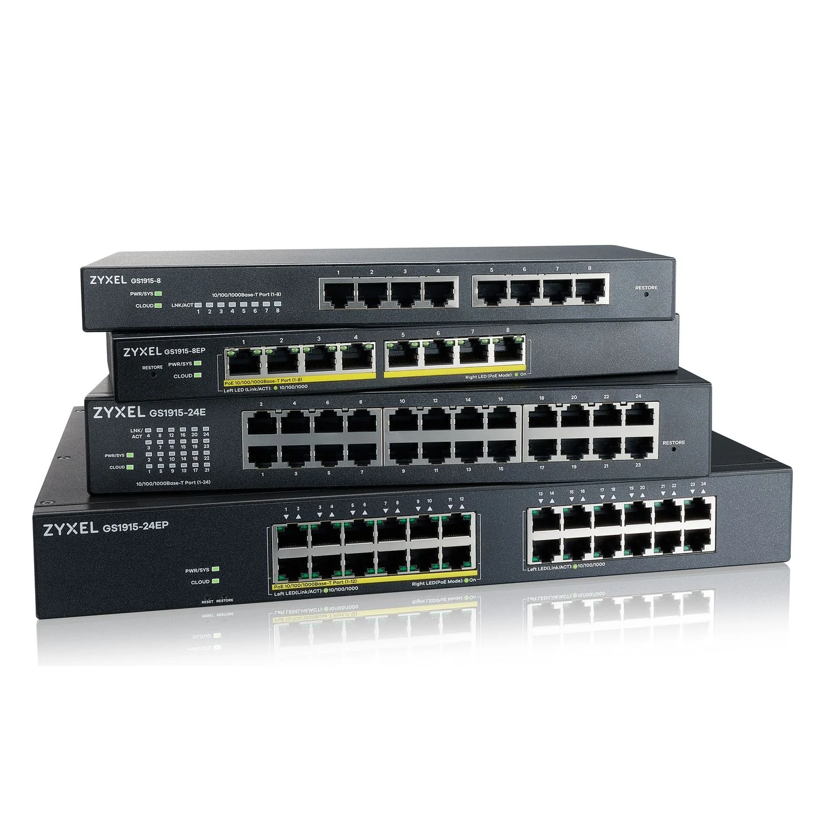 Zyxel GS1915-24EP Managed L2 Gigabit Ethernet (10/100/1000) Power over Ethernet (PoE) 1U Schwarz - Image 3