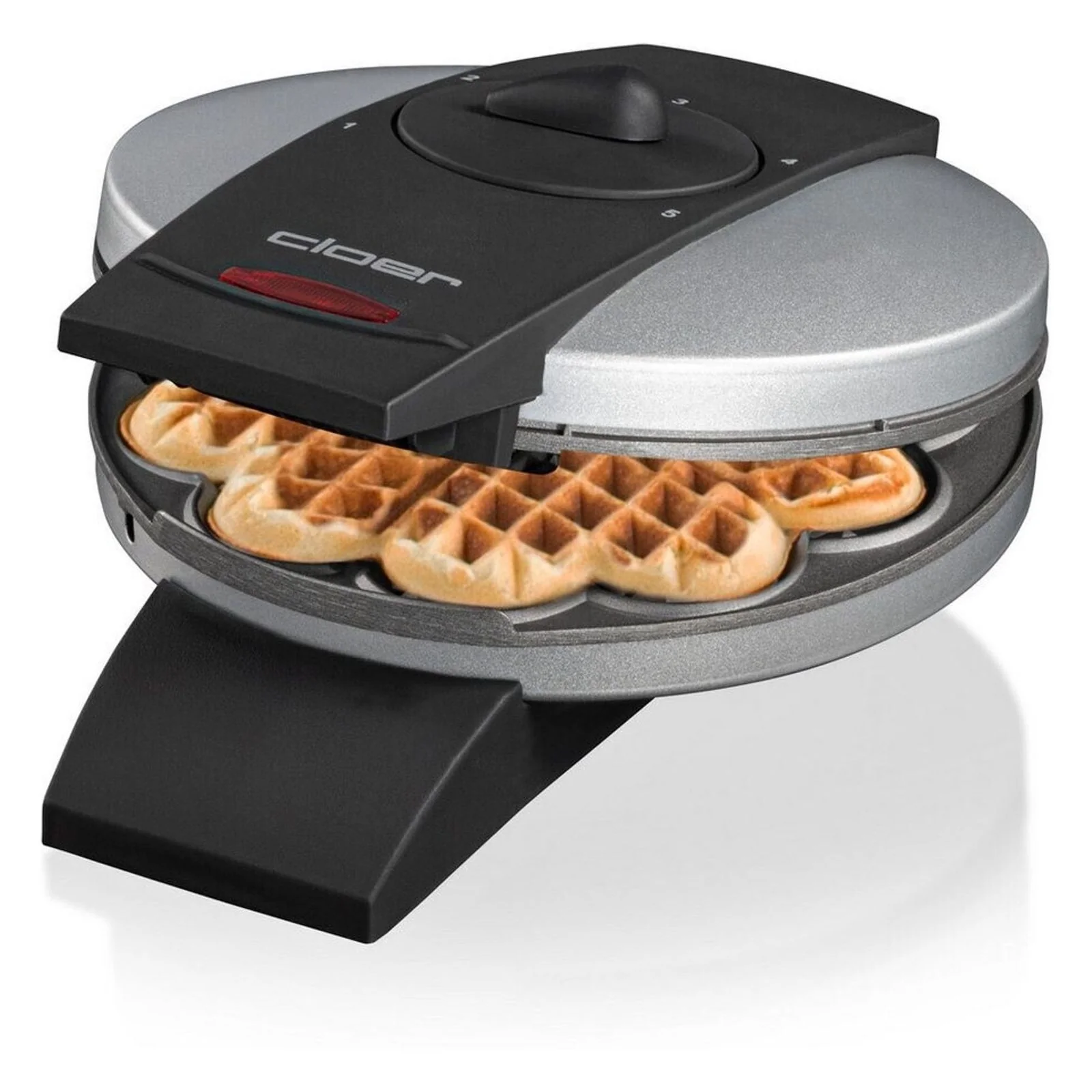 Cloer 1629 Waffeleisen 5 Waffel(n) 930 W Schwarz, Metallisch